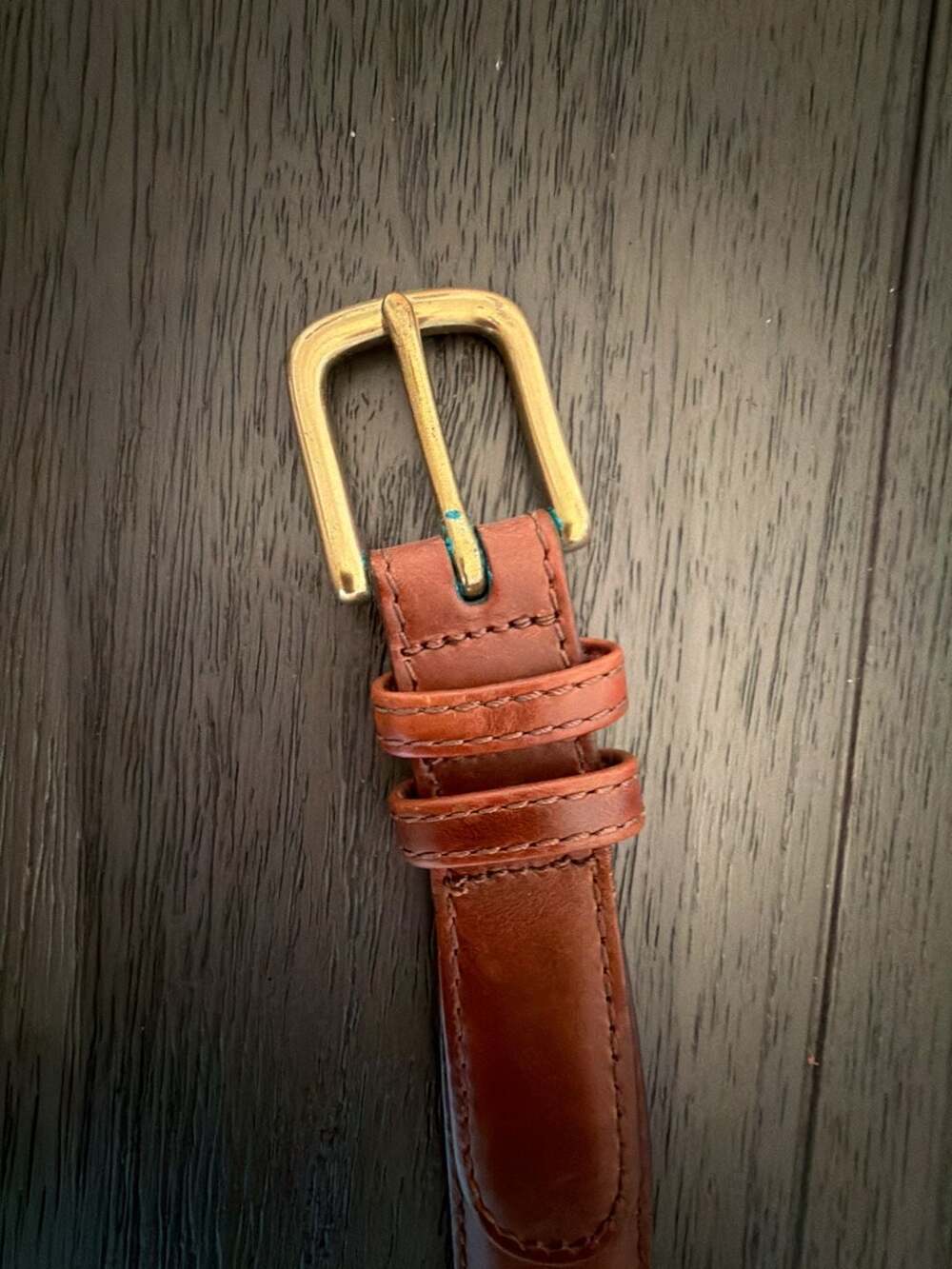 #13Vintage Top Grain Leather Belt Brown Size 38